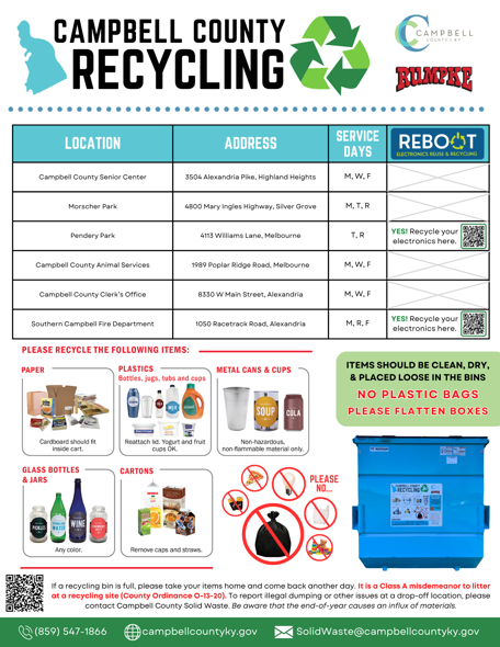 Drop Off Recycling Program Flyer